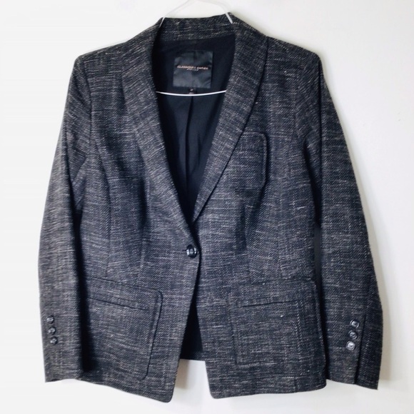 Classifies Entier blazer women 12 grey black Virgin wool linen - Picture 1 of 7